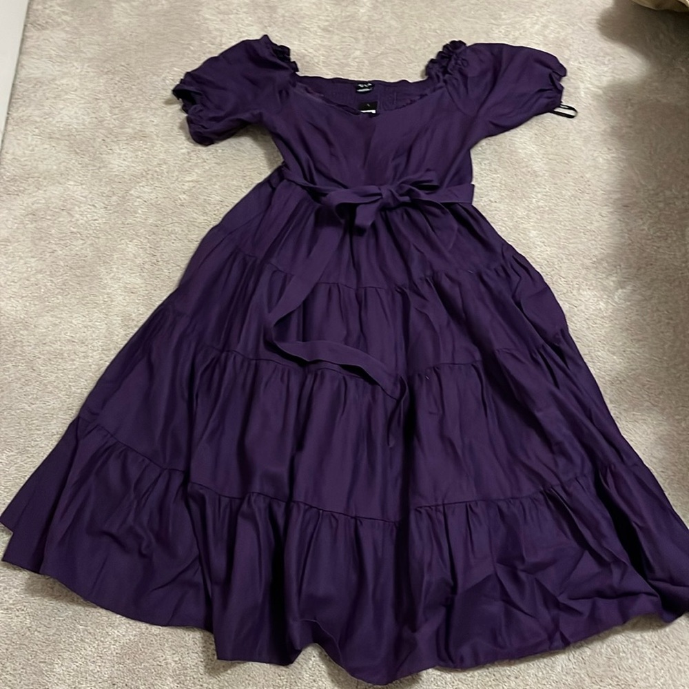 City Chic Maxi Puff Sleeve Dress NWT